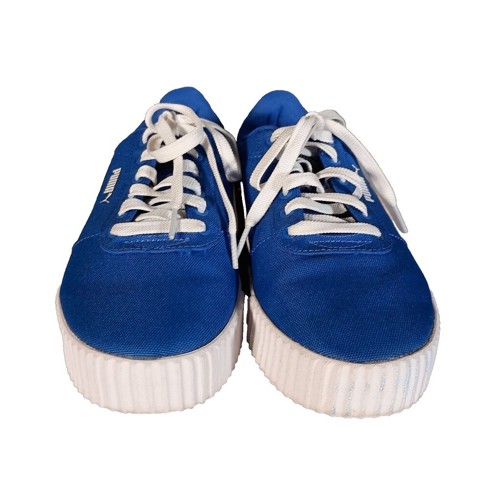 Puma Womens Sneaker Carina CV Lapis Blue 9 Lace Up Low Top Canvas - Picture 4 of 11
